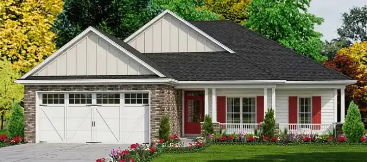 Country house plans 103-240 - front exterior, 1,763 sq ft, 3 bed, 2 bath house plans | Monster House Plans