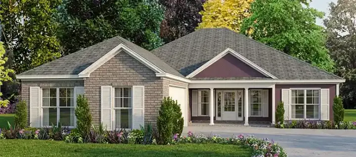 Traditional house plans 103-241 - front exterior, 1,825 sq ft, 3 bed, 2 bath house plans | Monster House Plans