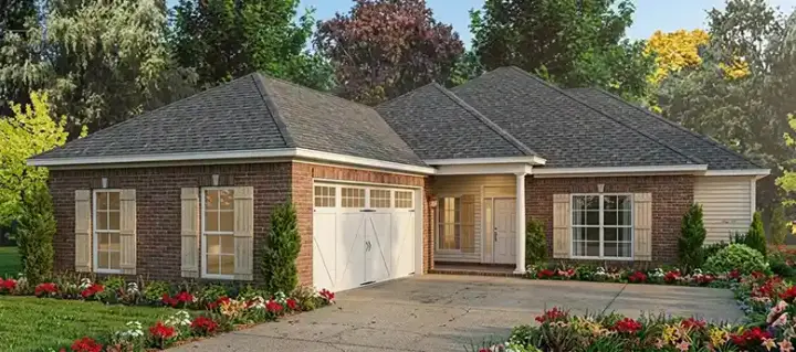 Traditional house plans 103-243 - front exterior, 1,970 sq ft, 4 bed, 2 bath house plans | Monster House Plans