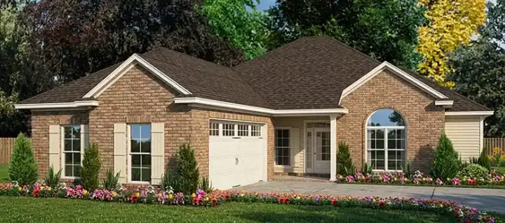 European house plans 103-244 - front exterior, 1,970 sq ft, 4 bed, 2 bath house plans | Monster House Plans