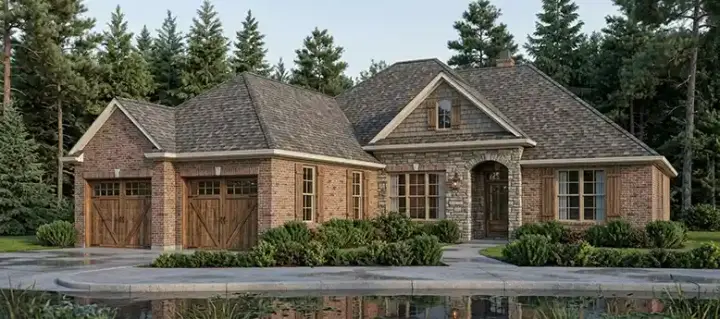 Traditional house plans 103-253 - front exterior, 1,948 sq ft, 3 bed, 2 bath house plans | Monster House Plans
