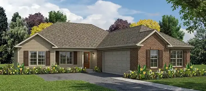 Traditional house plans 103-257 - front exterior, 1,636 sq ft, 4 bed, 2 bath house plans | Monster House Plans