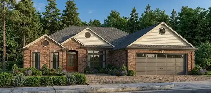 Traditional house plans 103-284 - front exterior, 1,824 sq ft, 3 bed, 2 bath house plans | Monster House Plans