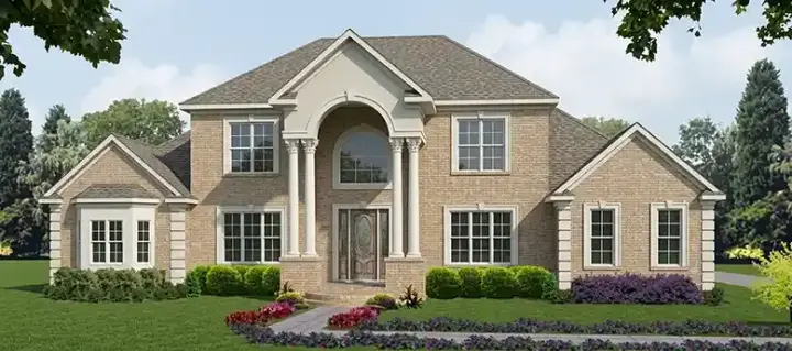 Southern Colonial house plans 103-288 - front exterior, 4,052 sq ft, 4 bed, 4 bath house plans | Monster House Plans