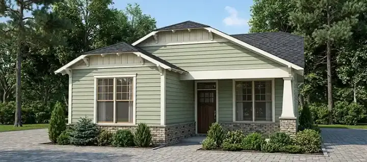 Craftsman house plans 103-299 - front exterior, 1,251 sq ft, 2 bed, 2 bath house plans | Monster House Plans