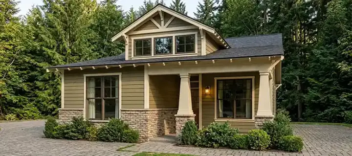Craftsman house plans 103-301 - front exterior, 1,251 sq ft, 2 bed, 2 bath house plans | Monster House Plans