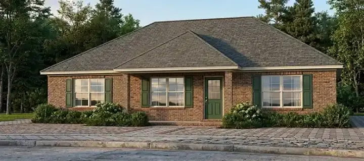 Traditional house plans 103-347 - front exterior, 1,437 sq ft, 3 bed, 2 bath house plans | Monster House Plans