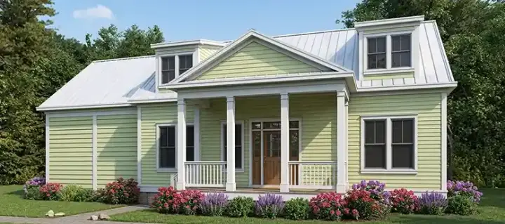 Bungalow house plans 103-350 - front exterior, 1,686 sq ft, 3 bed, 2 bath house plans | Monster House Plans