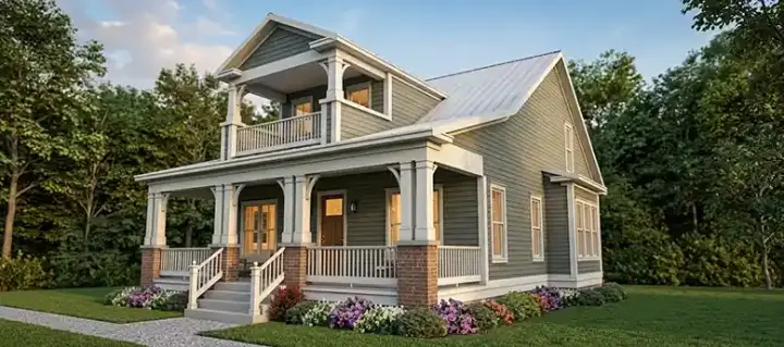 Craftsman house plans 103-351 - front exterior, 2,296 sq ft, 3 bed, 3 bath house plans | Monster House Plans