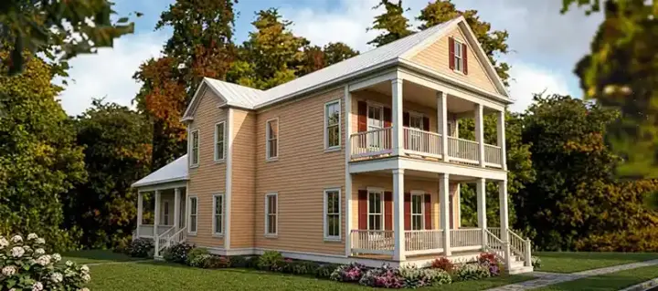 Southern Colonial house plans 103-357 - front exterior, 2,847 sq ft, 4 bed, 3 bath house plans | Monster House Plans