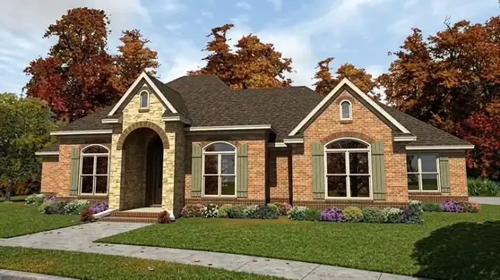 Traditional house plans 103-365 - front exterior, 2,581 sq ft, 3 bed, 2 bath house plans | Monster House Plans