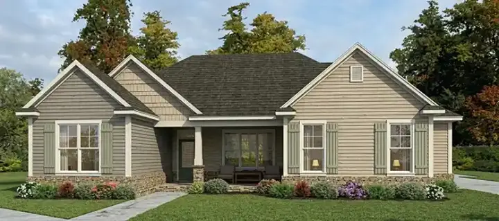 Traditional house plans 103-370 - front exterior, 1,798 sq ft, 3 bed, 2 bath house plans | Monster House Plans