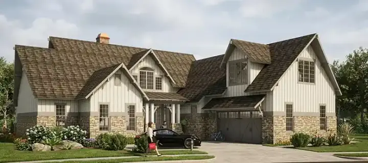 Traditional house plans 103-372 - front exterior, 3,410 sq ft, 5 bed, 5 bath house plans | Monster House Plans