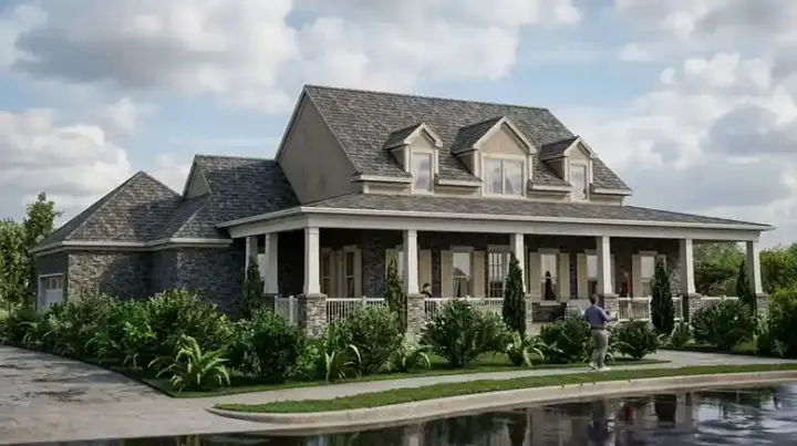Country house plans 103-378 - front exterior, 2,949 sq ft, 5 bed, 3 bath house plans | Monster House Plans