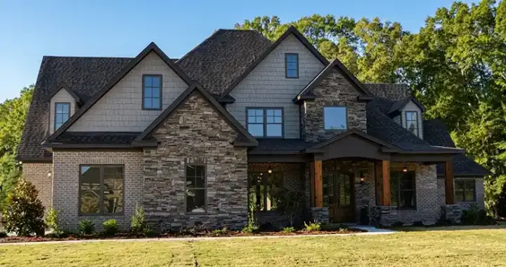Traditional house plans 103-389 - front exterior, 4,105 sq ft, 5 bed, 3 bath house plans | Monster House Plans