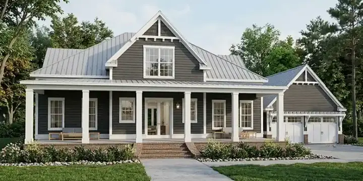 Craftsman house plans 103-440 - front exterior, 938 sq ft, 1 bed, 1 bath house plans | Monster House Plans