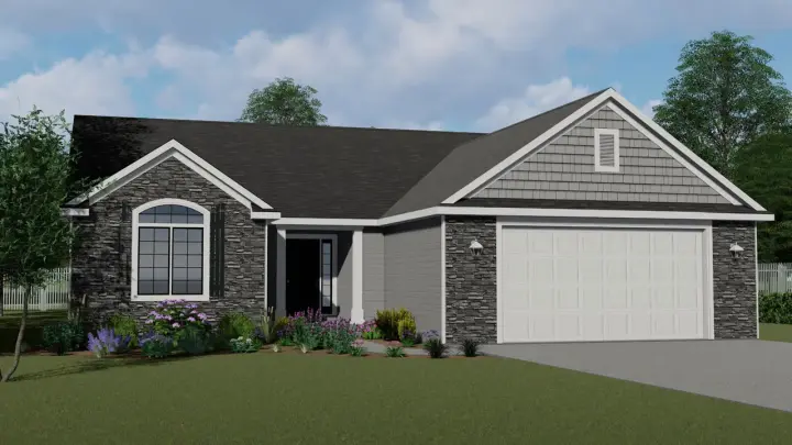 Traditional house plans 104-104 - front exterior, 1,510 sq ft, 4 bed, 3 bath house plans | Monster House Plans