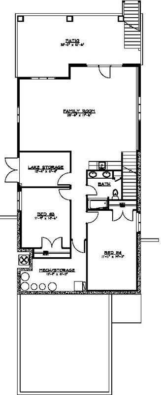 Lower Floor Plan: 104-107