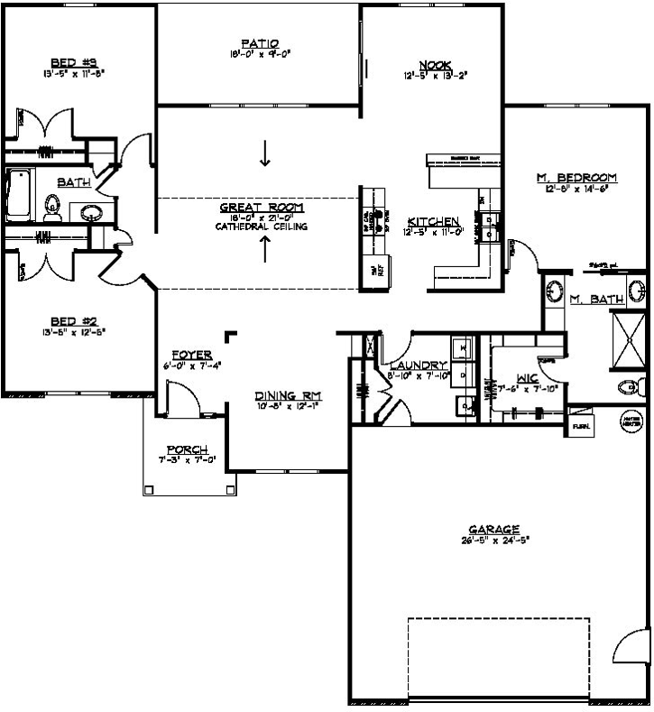 Main Floor Plan: 104-109