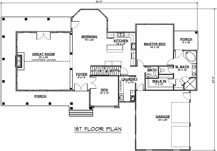 Main Floor Plan: 104-112