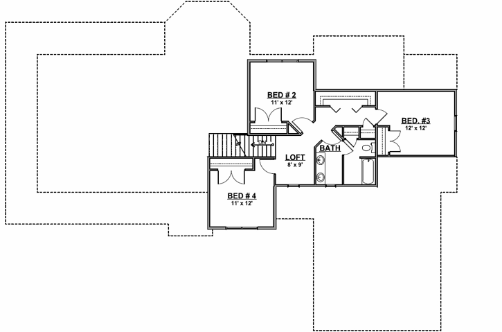 Upper/Second Floor Plan: 104-112