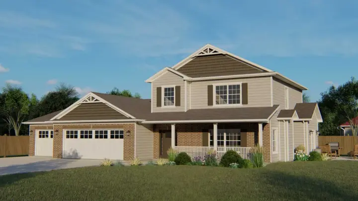 Traditional house plans 104-115 - front exterior, 2,209 sq ft, 3 bed, 2 bath house plans | Monster House Plans