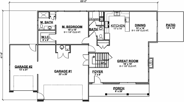 Main Floor Plan: 104-115