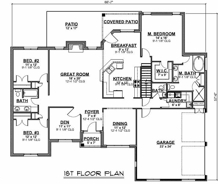 Main Floor Plan: 104-116