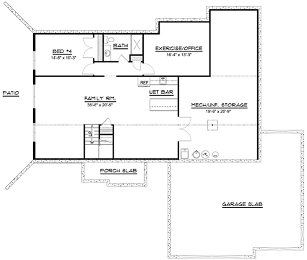 Lower Floor Plan: 104-122