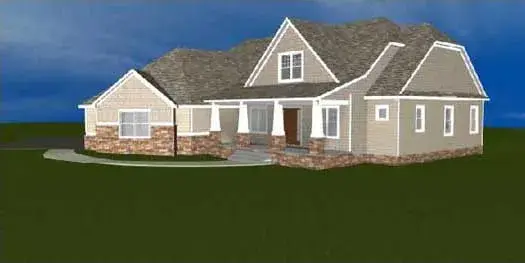 Craftsman house plans 104-125 - front exterior, 2,996 sq ft, 5 bed, 3 bath house plans | Monster House Plans