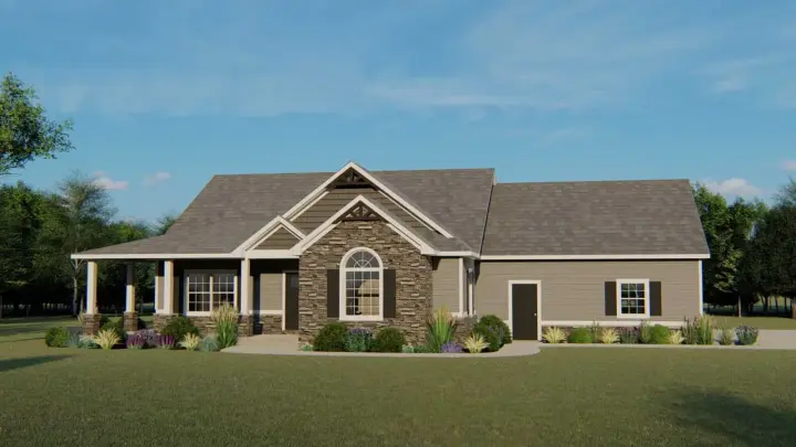 Traditional house plans 104-127 - front exterior, 1,875 sq ft, 2 bed, 2 bath house plans | Monster House Plans