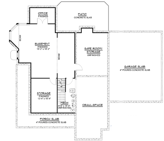 Lower Floor Plan: 104-127