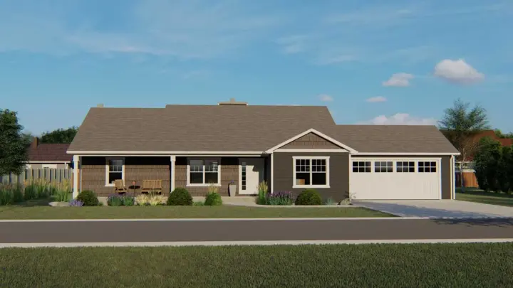 Traditional house plans 104-132 - front exterior, 1,866 sq ft, 4 bed, 2 bath house plans | Monster House Plans