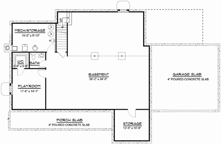 Lower Floor Plan: 104-132