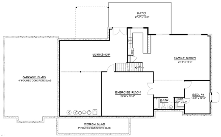 Lower Floor Plan: 104-134