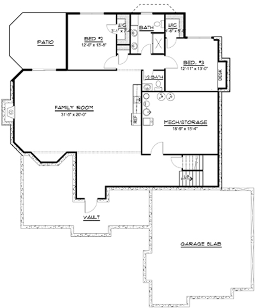 Lower Floor Plan: 104-135