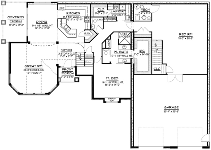 Main Floor Plan: 104-136