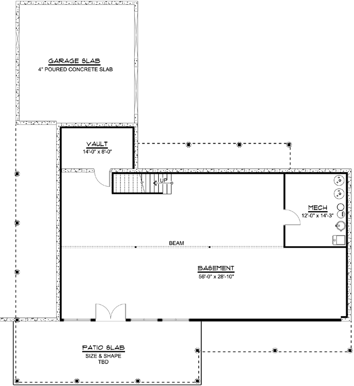 Lower Floor Plan: 104-140