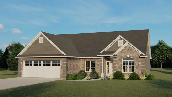 Traditional house plans 104-147 - front exterior, 2,012 sq ft, 3 bed, 2 bath house plans | Monster House Plans