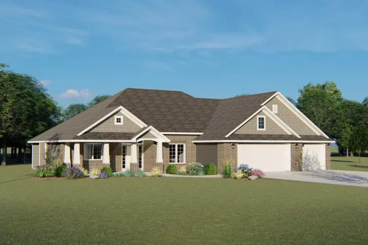Craftsman house plans 104-164 - front exterior, 2,120 sq ft, 3 bed, 2 bath house plans | Monster House Plans