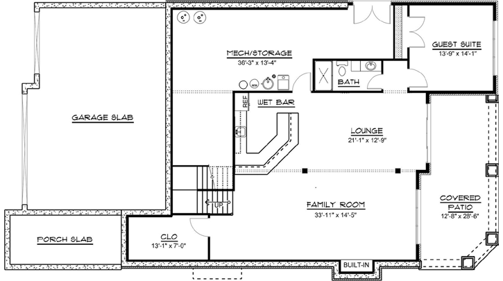 Lower Floor Plan: 104-165