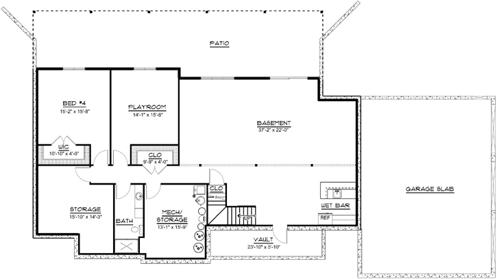 Lower Floor Plan: 104-167