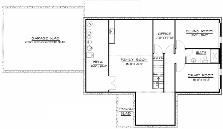 Lower Floor Plan: 104-173