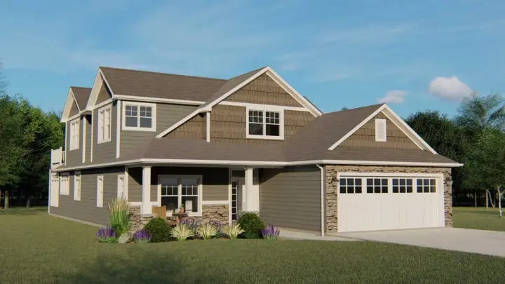 Traditional house plans 104-182 - front exterior, 2,717 sq ft, 3 bed, 3 bath house plans | Monster House Plans