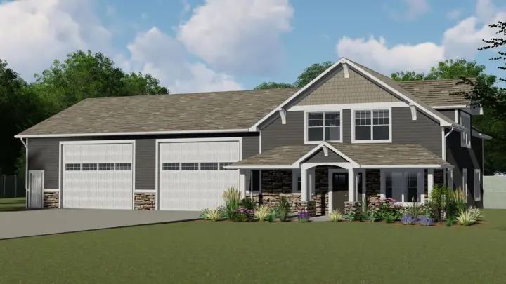 Craftsman house plans 104-198 - front exterior, 2,369 sq ft, 1 bed, 1 bath house plans | Monster House Plans
