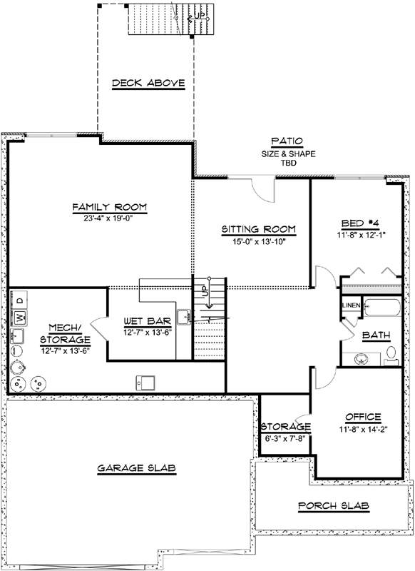Lower Floor Plan: 104-199