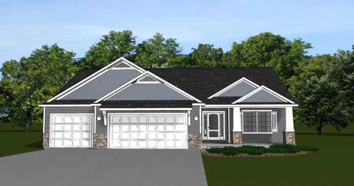Craftsman house plans 104-201 - front exterior, 1,900 sq ft, 3 bed, 2 bath house plans | Monster House Plans