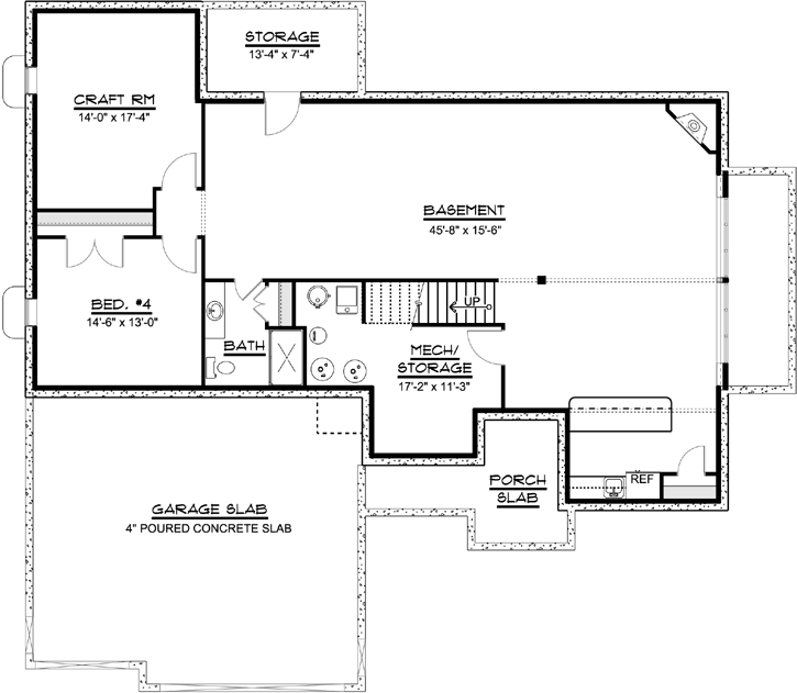 Lower Floor Plan: 104-203
