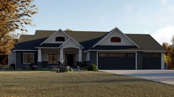 Traditional house plans 104-205 - front exterior, 2,673 sq ft, 4 bed, 2 bath house plans | Monster House Plans