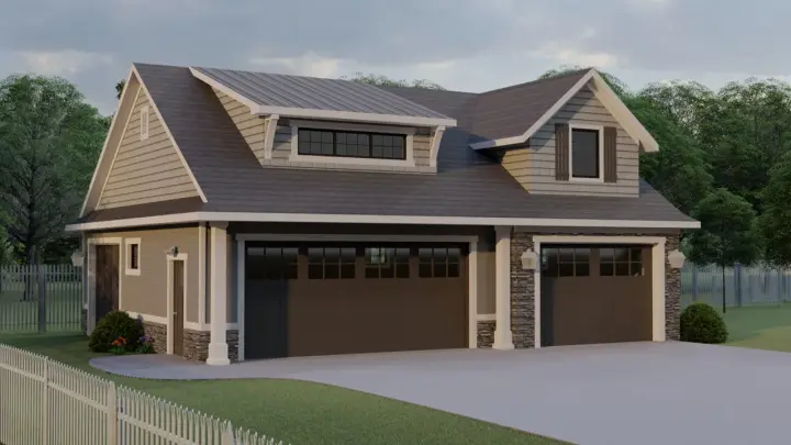 Bungalow house plans 104-213 - front exterior, 1,312 sq ft, 0 bed, 0 bath house plans | Monster House Plans